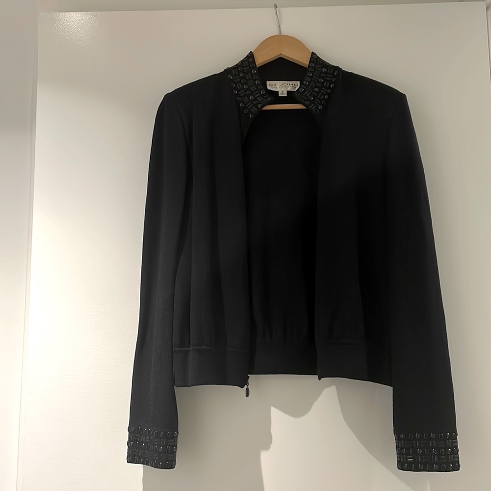 Beautiful St. John jacket in great condition! Size 8. Embellishments throughout.